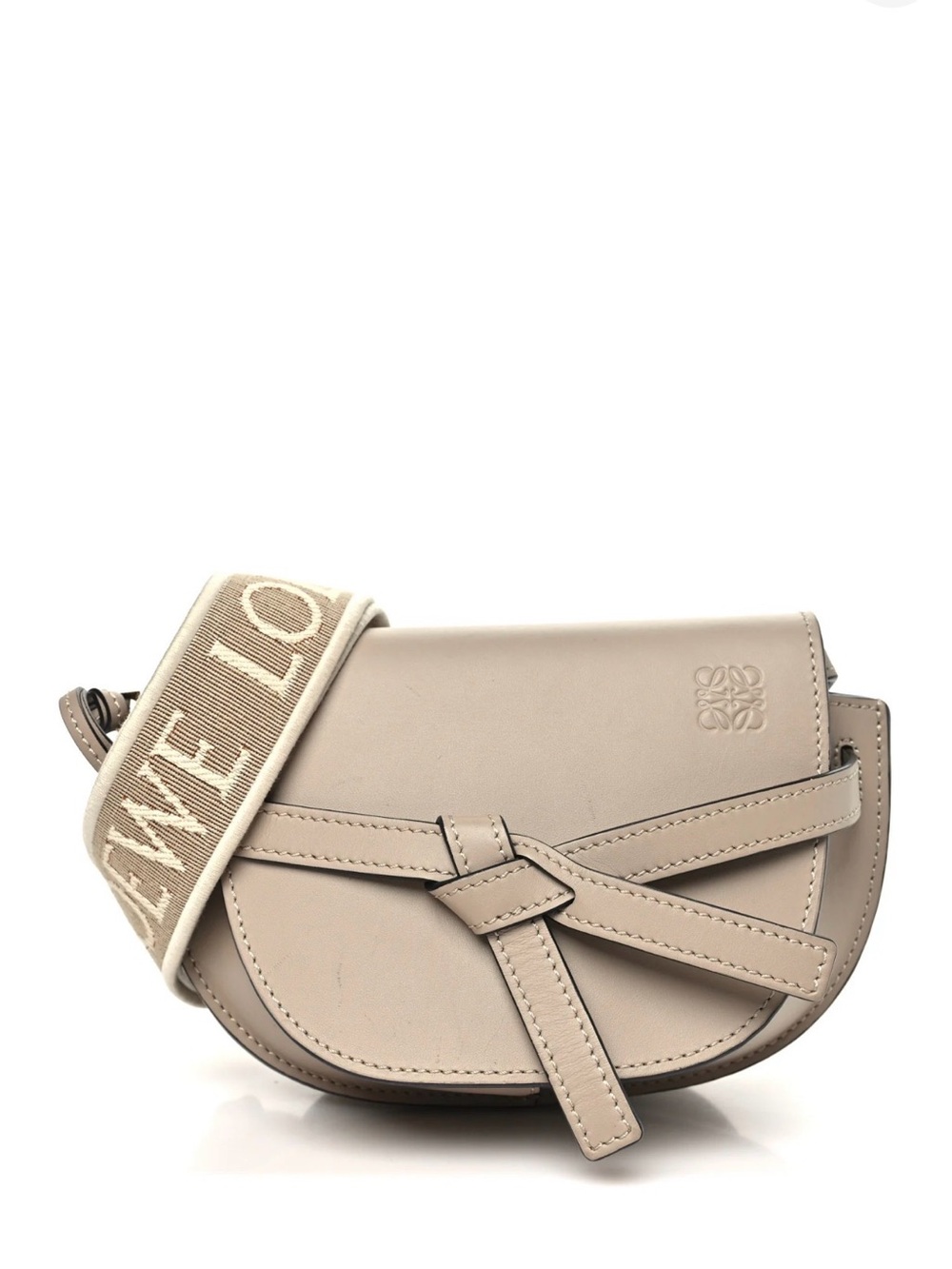 Loewe Calfskin Jacquard Mini Gate Dual Bag Sand *NEW*